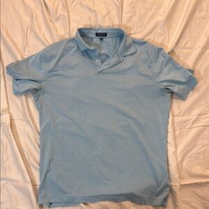 Peter Millar Classic Blue Polo Shirt with Short Sleeves